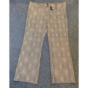 NWT Studio Torrid Trouser Bootcut High Rise Pants Black White Red Plaid 22 R New